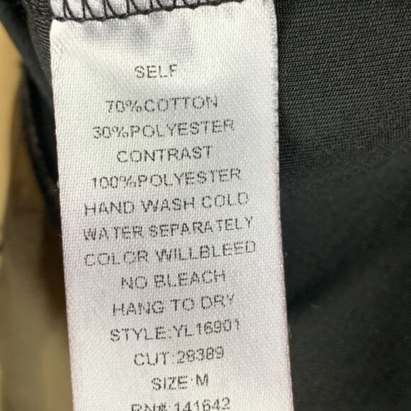 Cisa Black Tan Long Sleeve Mesh Lace Hem Sheath Dress Size M - Picture 11 of 11